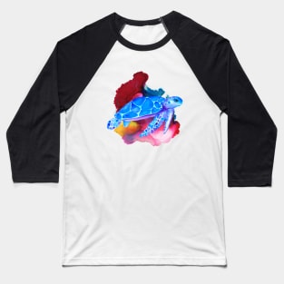 Colourful Turtle Art Baseball T-Shirt